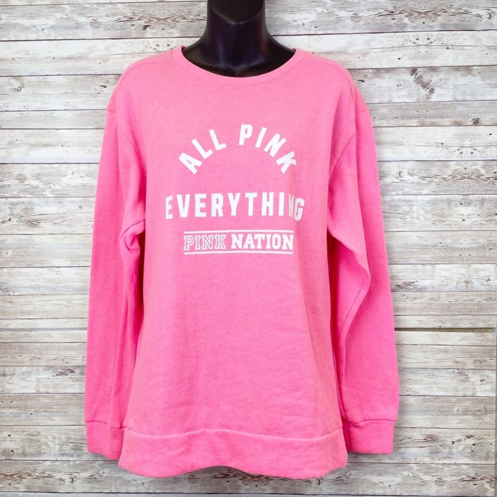 PINK Victoria’s Secret Oversized Cozy Crew Neck Pullover Sweatshirt